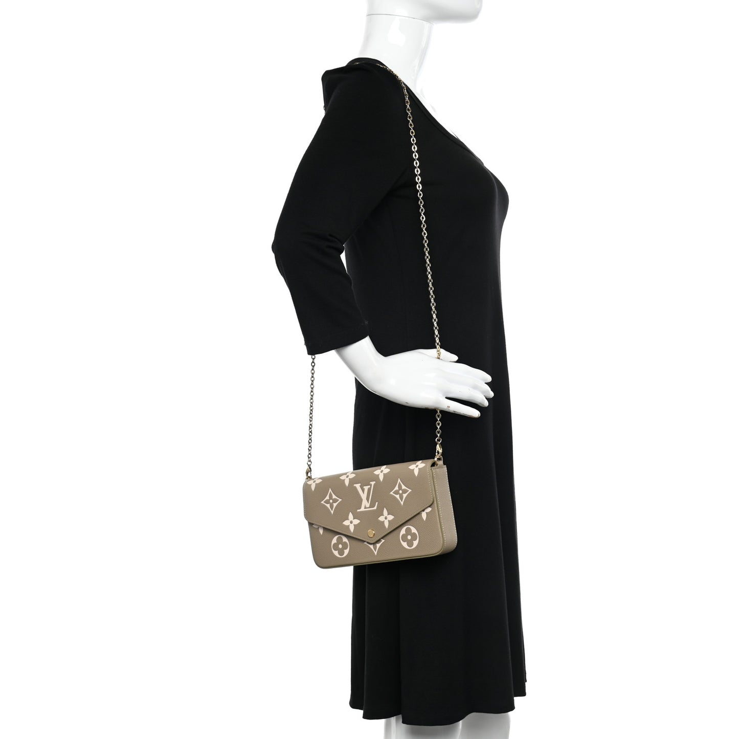 Empreinte Monogram Giant Felicie Pochette Khaki Creme