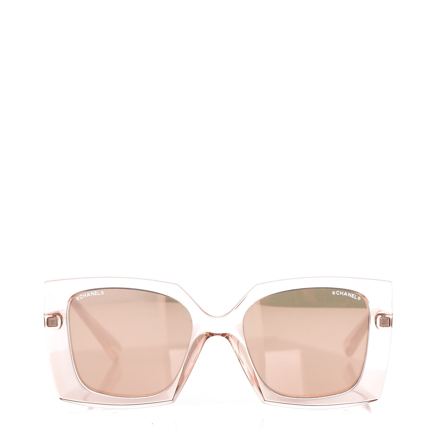 18K Pink Gold Mirror Square Sunglasses 6051 Pink