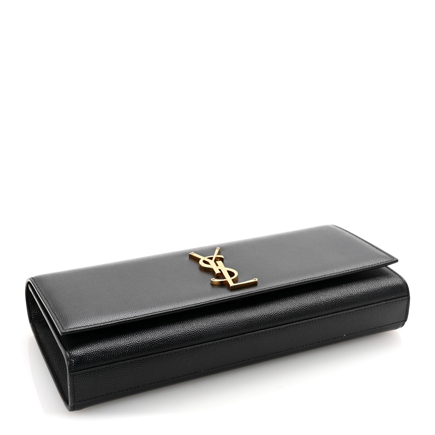 Saint Laurent Grain De Poudre Monogram Cassandre Clutch Black 4 of 6