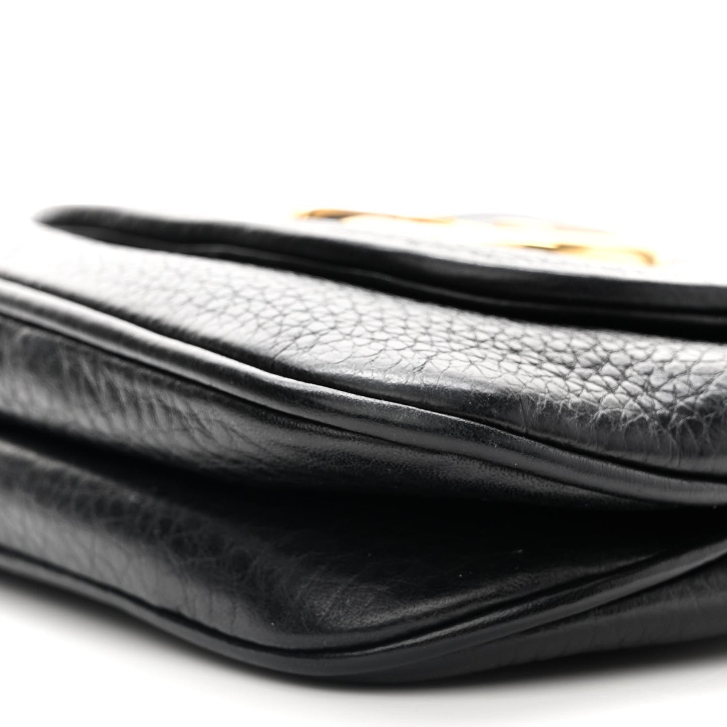 Pebbled Calfskin Small 1973 Chain Shoulder Bag Black