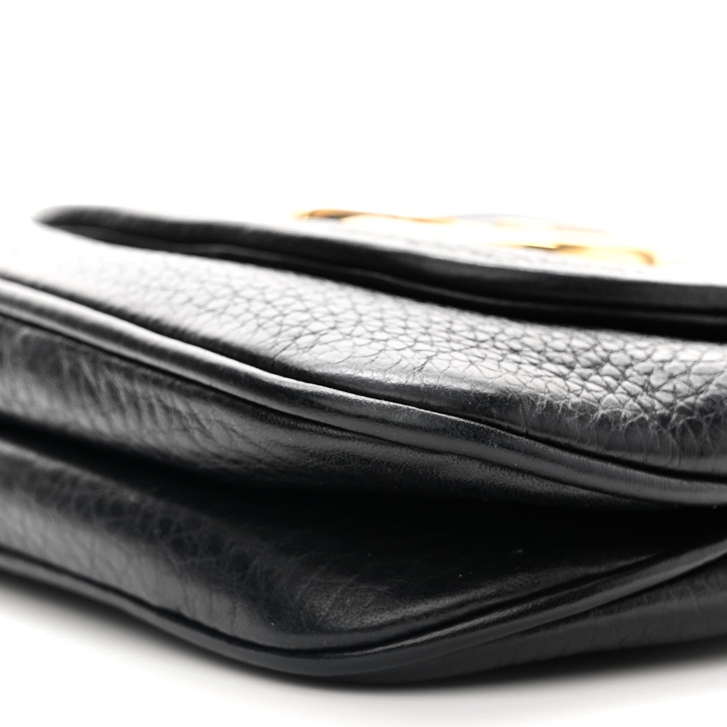 Gucci Pebbled Calfskin Small 1973 Chain Shoulder Bag Black 10 of 12