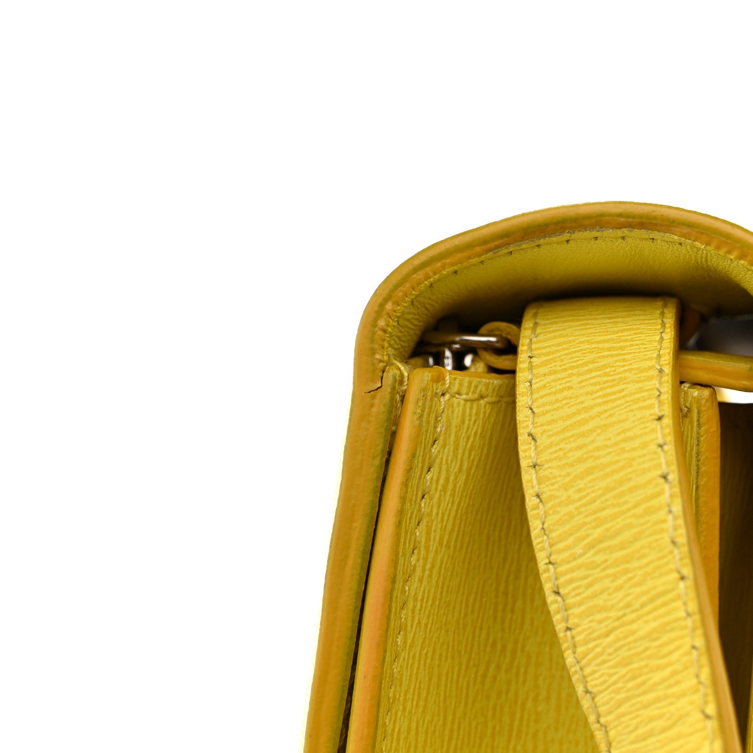 Celine Liege Calfskin Medium Classic Box Flap Bag Fluo Yellow 13 of 15