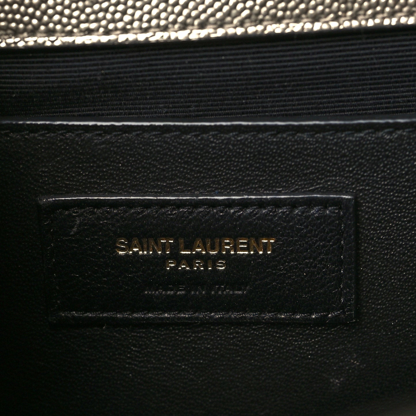 Metallic Grain De Poudre Textured Mixed Matelasse Triquilt Medium Monogram Satchel Piombo