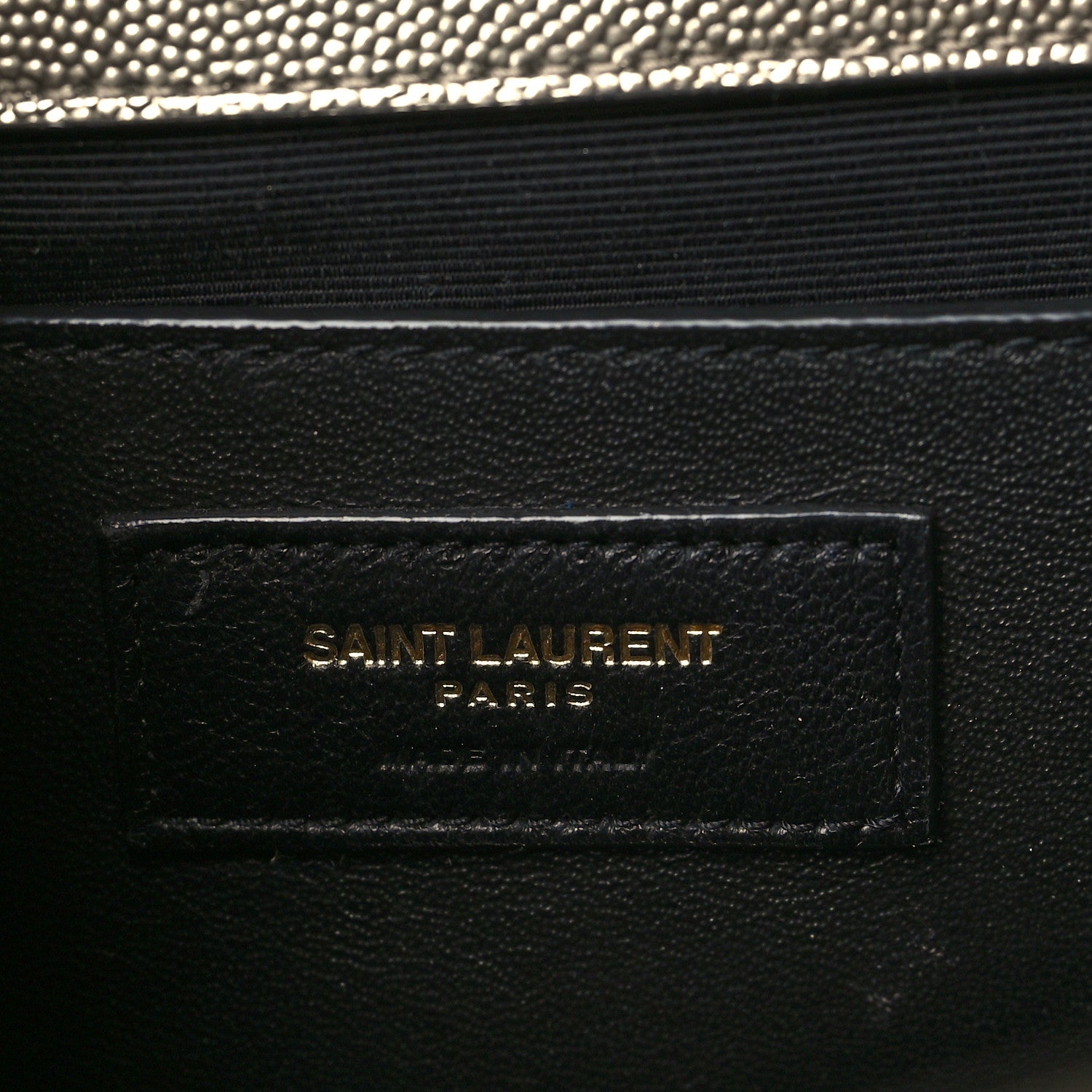Saint Laurent Metallic Grain De Poudre Textured Mixed Matelasse Triquilt Medium Monogram Satchel Piombo 6 of 9