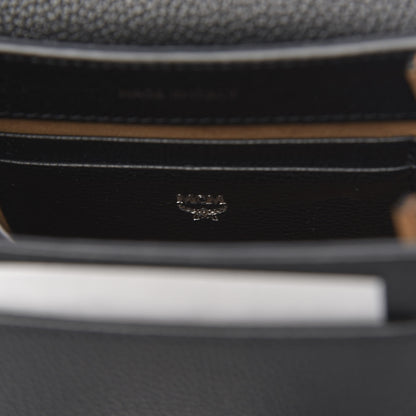 MCM Calfskin Mini Patricia Studded Crossbody Bag Black 6 of 10