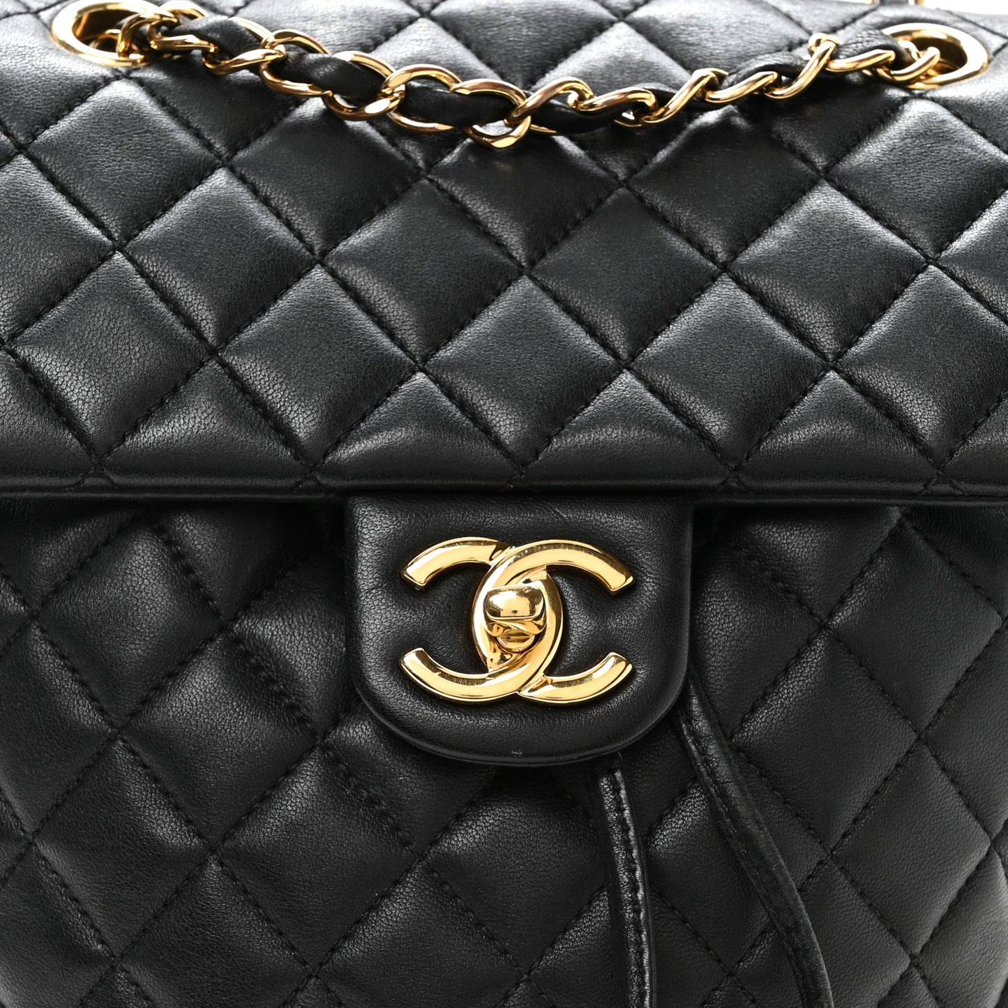 Lambskin Quilted Small Urban Spirit Backpack Black