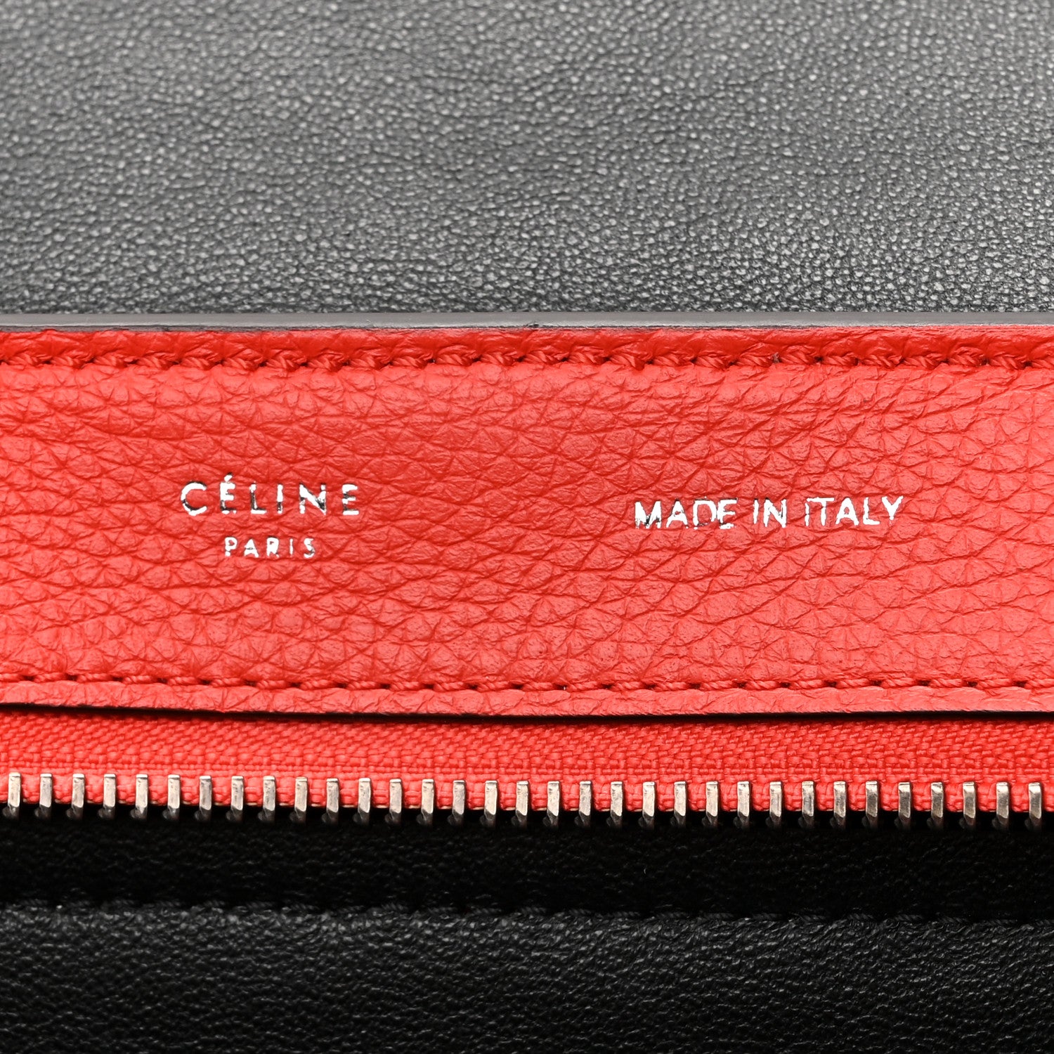 Celine Drummed Calfskin Suede Medium Trapeze Vermillion 6 of 17