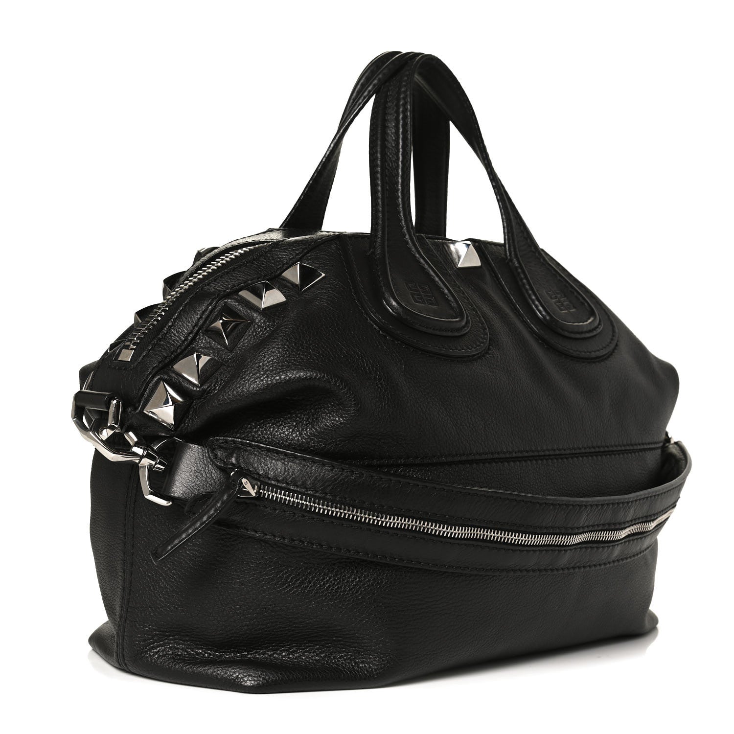 Givenchy Waxy Grained Calfskin Studded Medium Nightingale Black 3 of 12