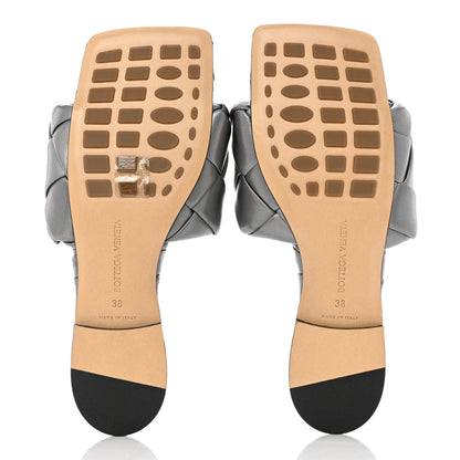 Bottega Veneta Laser Nappa Maxi Intrecciato Lido Flat Sandals 38 Oyster 5 of 8