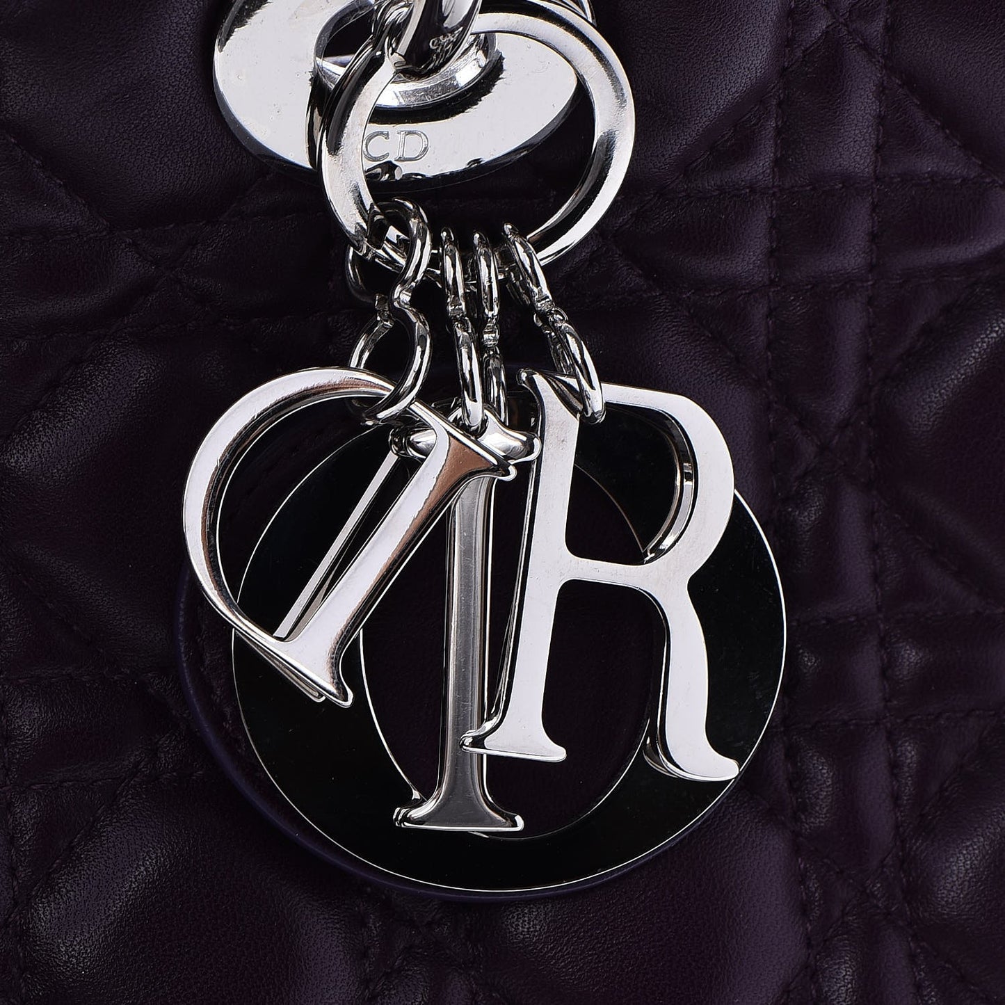 Lambskin Cannage Large Lady Dior Purple