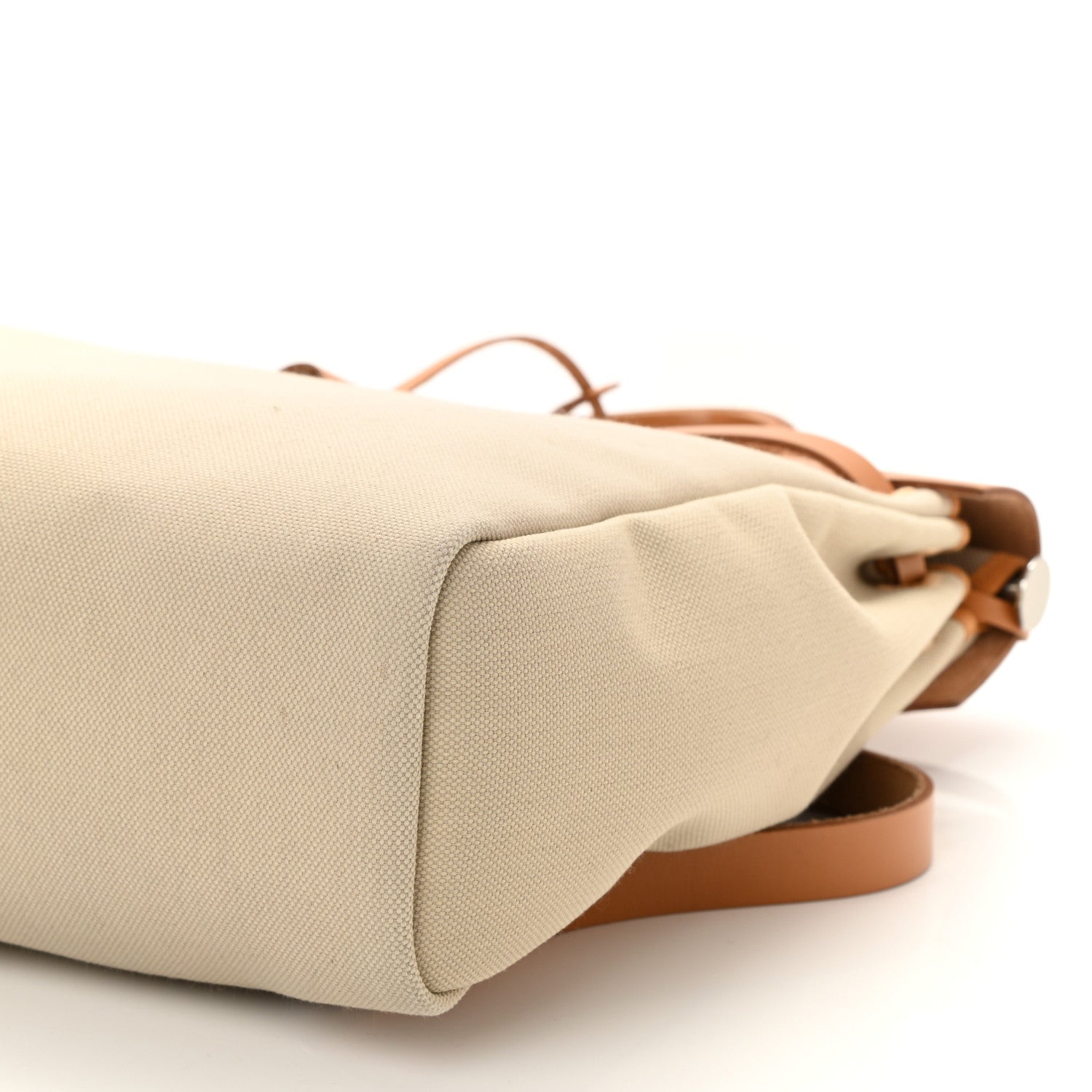 Hermes Military Toile Vache Hunter Herbag a Dos Zip Retourne Beton Naturel Sable 10 of 11