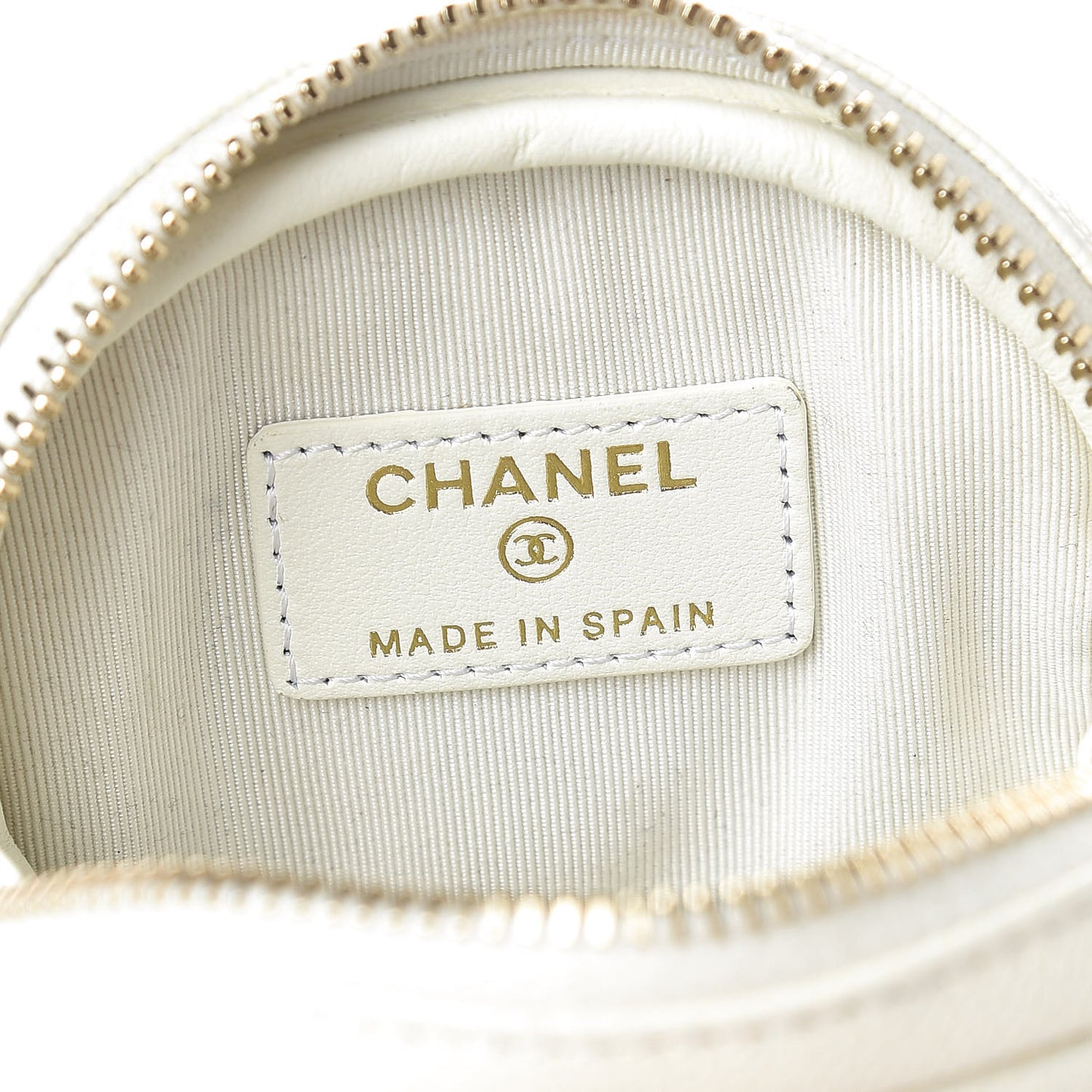 Caviar Quilted Zip Around Classic Coin Purse White