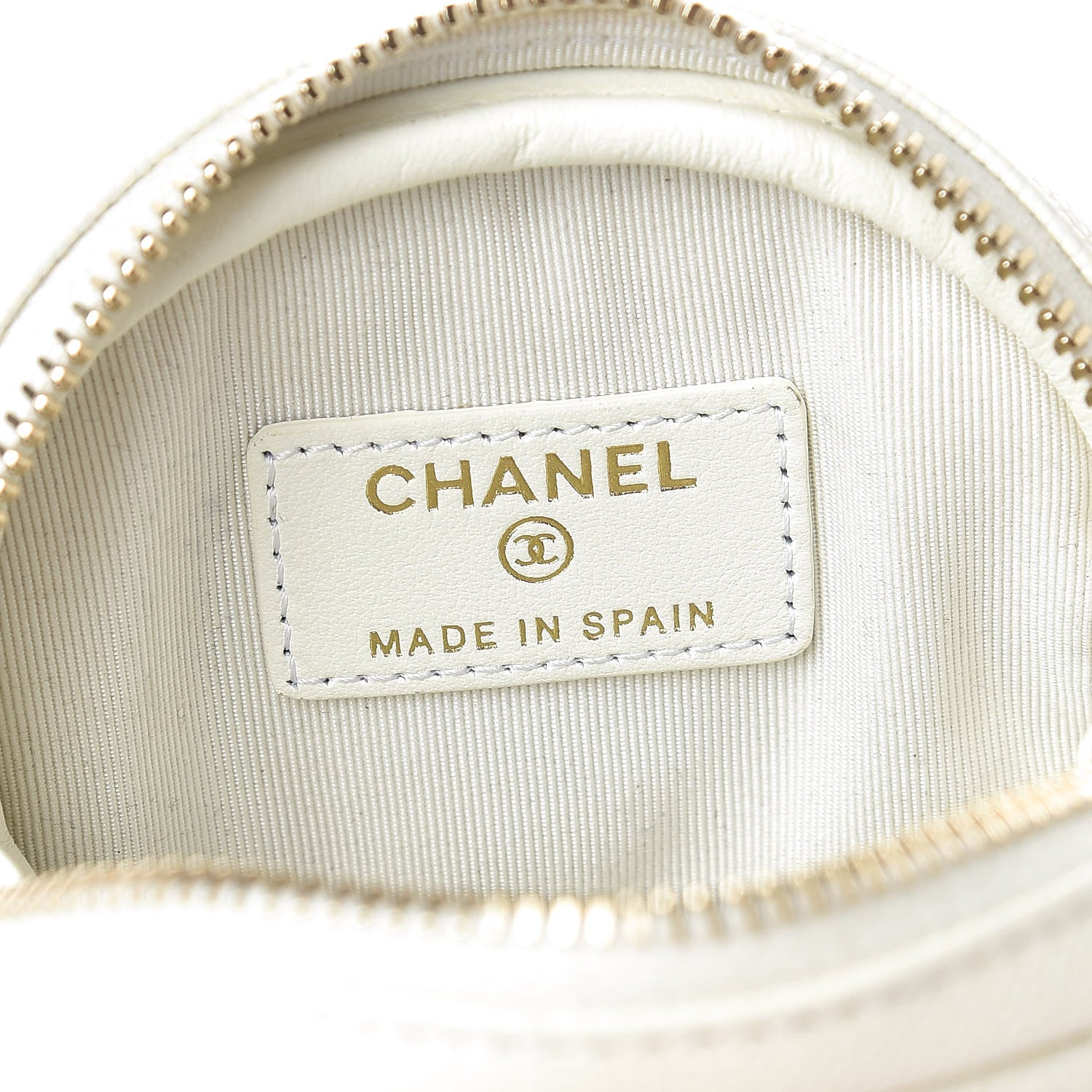 Chanel Caviar Quilted Zip Around Classic Coin Purse White 6 of 8
