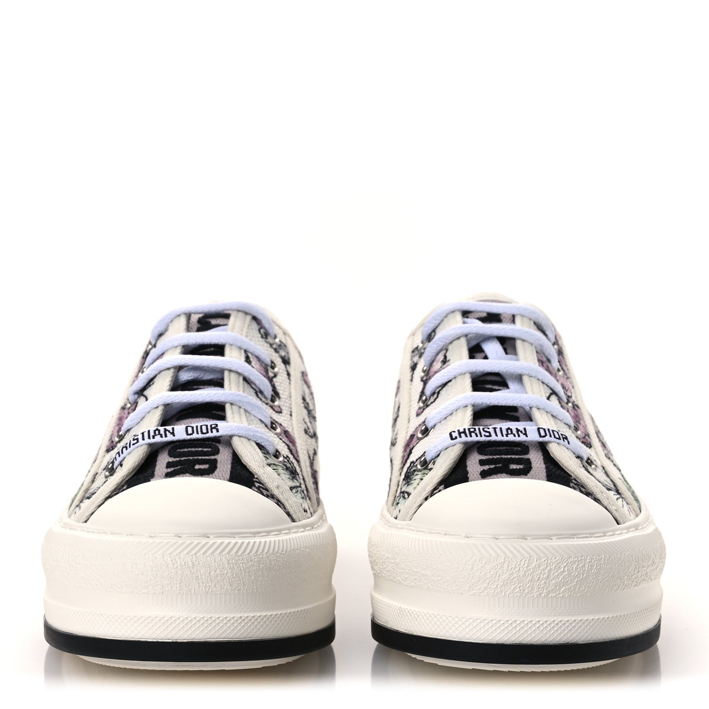 Canvas Jardin Botanique Embroidered Womens Walk'N'Dior Low Top Sneakers 38.5 White Multicolor
