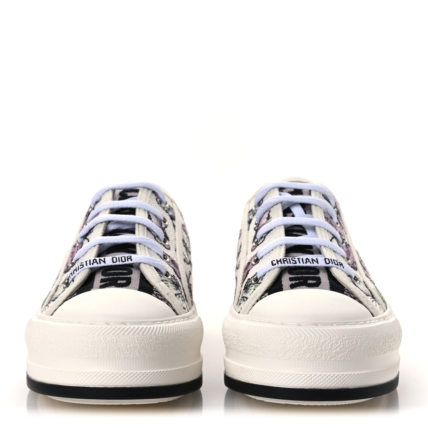 Christian Dior Canvas Jardin Botanique Embroidered Womens Walk'N'Dior Low Top Sneakers 38.5 White Multicolor 3 of 10