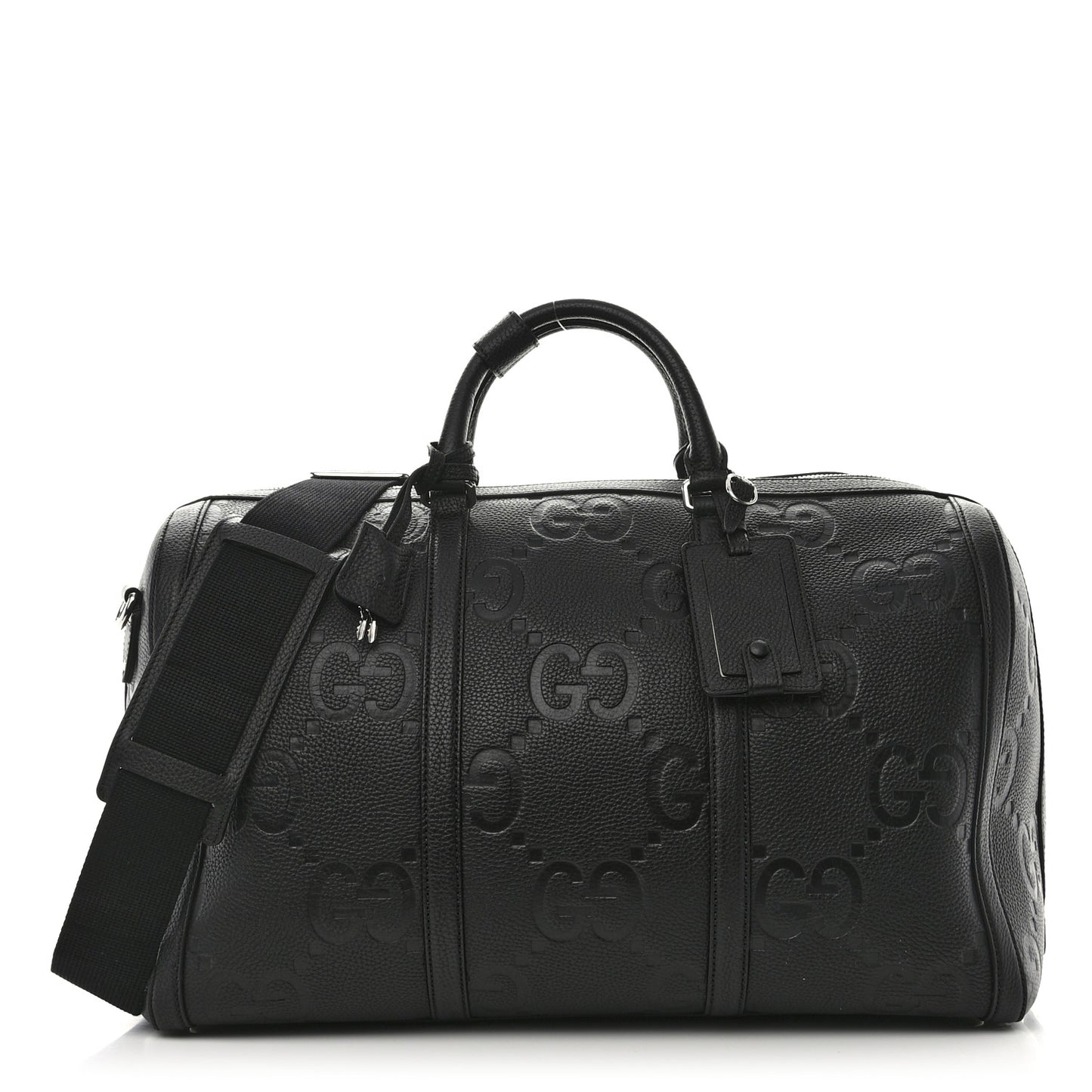 Piuma Calfskin Jumbo GG Embossed Large Duffle Bag Black