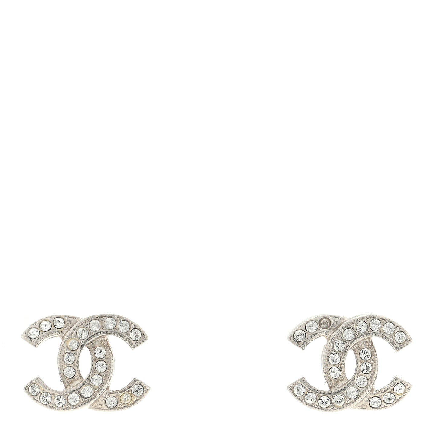 Crystal CC Earrings Silver