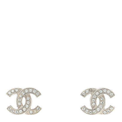 Chanel Crystal CC Earrings Silver 1 of 4