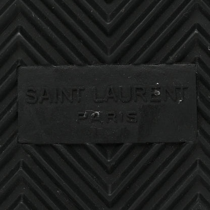 Saint Laurent Calfskin Monogram Jimmy Joan Slide Sandals 37 Black 6 of 8
