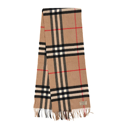Burberry Cashmere Giant Check Fringe Scarf Archive Beige 2 of 3