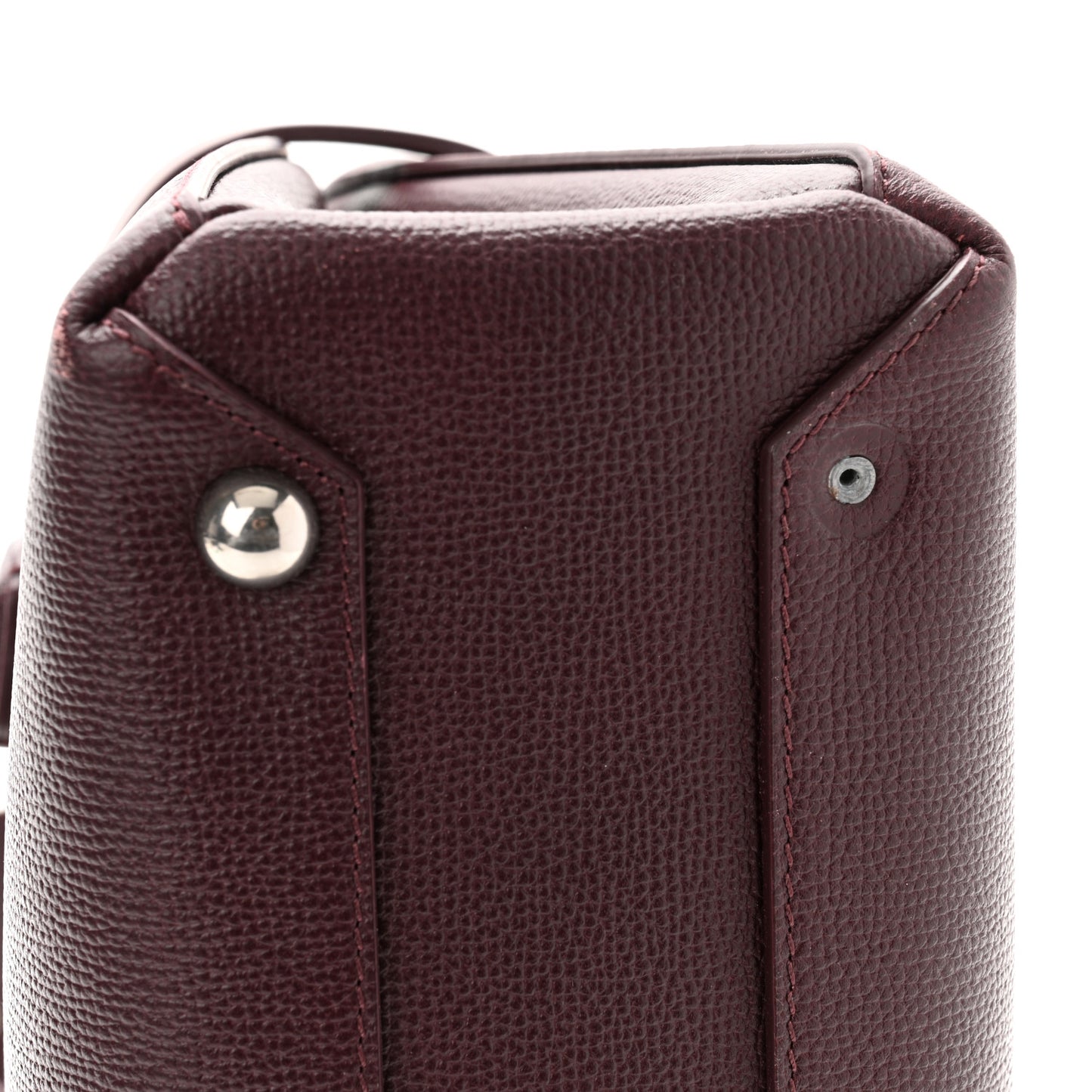 Derby Calfskin House Check Small Banner Tote Mahogany Red