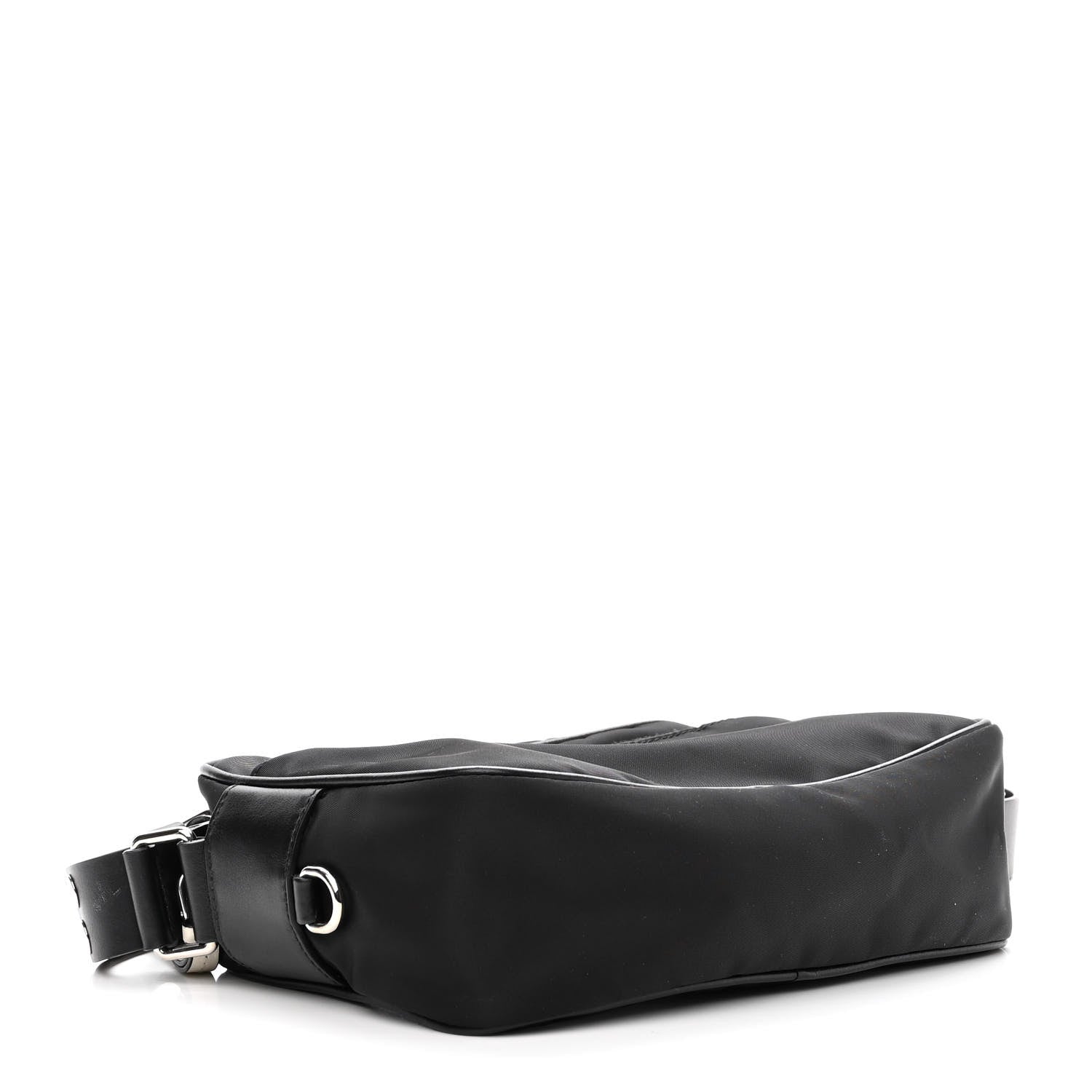 Prada Tessuto Nylon Studded New Vela Shoulder Bag Black Bianco 4 of 9