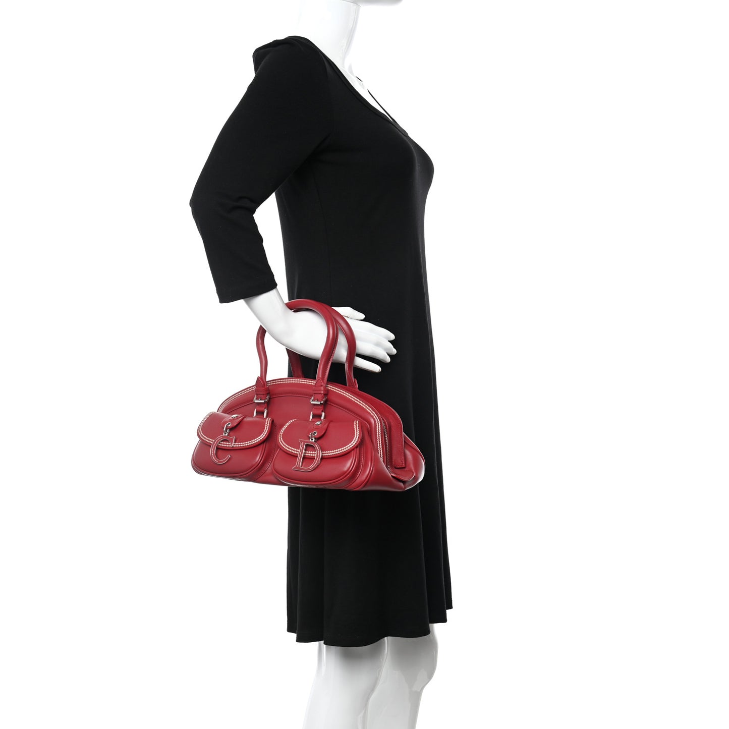 Calfskin Medium Detective Satchel Red