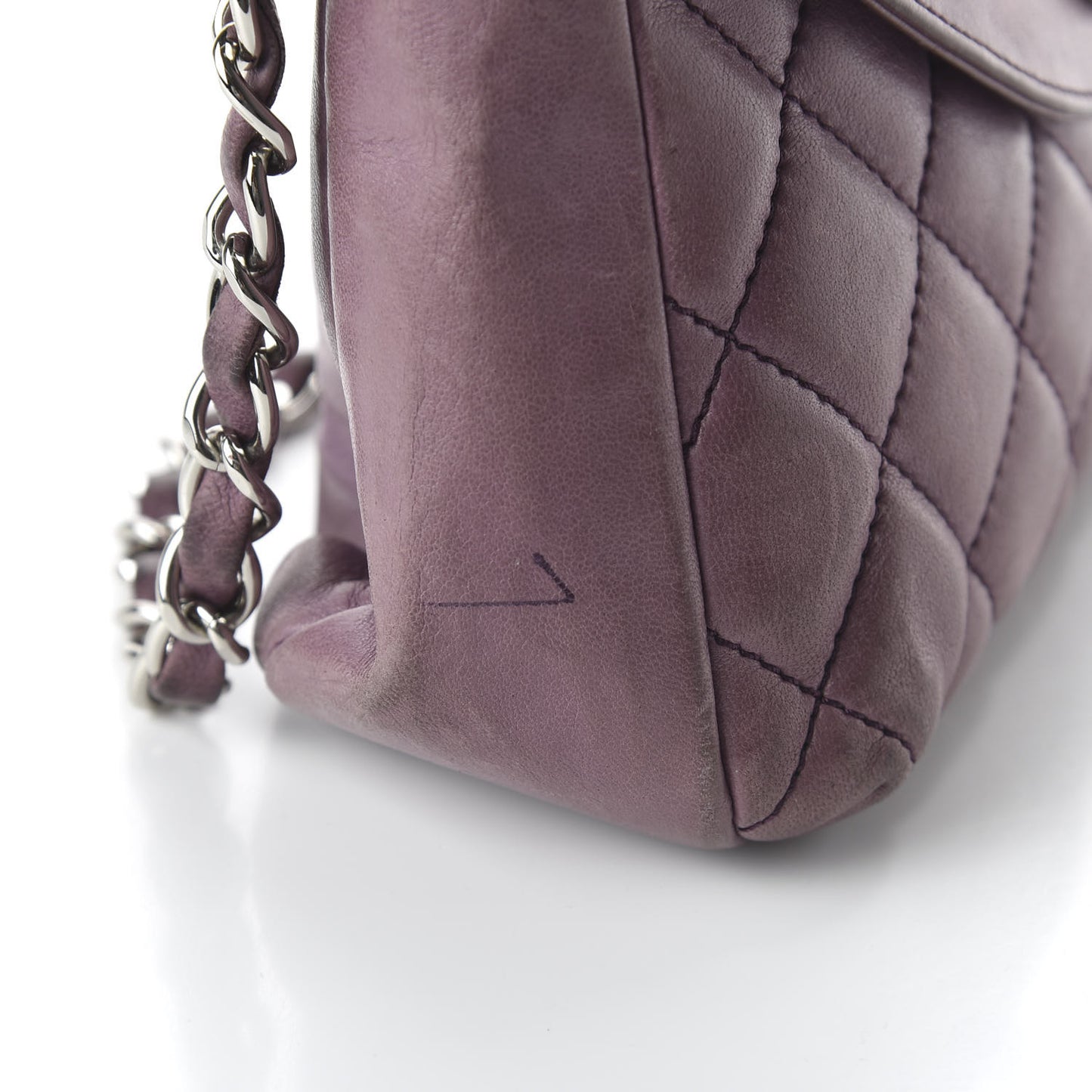 Lambskin Quilted Small Single Flap Bag Purple
