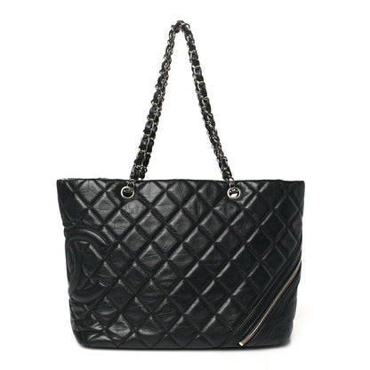 Chanel Aged Calfskin Quilted Large Cotton Club Tote Black 1 of 10