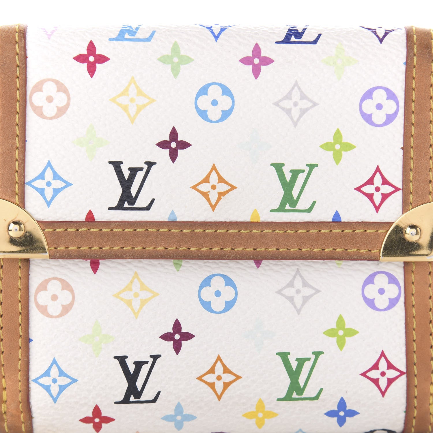 Louis Vuitton Monogram Multicolor Porte-Monnaie Billets Wallet White 9 of 10
