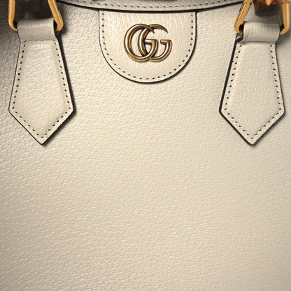 Gucci Textured Dollar Calfskin Web Small Diana Tote Bag Mystic White 8 of 15