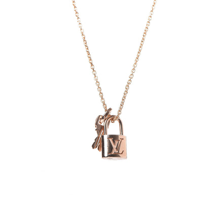 Louis Vuitton 18K Pink Gold Lockit Key Pendant Necklace 6 of 7