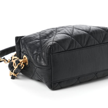 Chanel Crumpled Lambskin Quilted Small CC Links Shoulder Bag Black 6 of 10