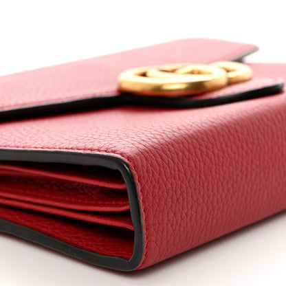 Gucci Calfskin GG Marmont Chain Wallet Vulcanic Red 9 of 10
