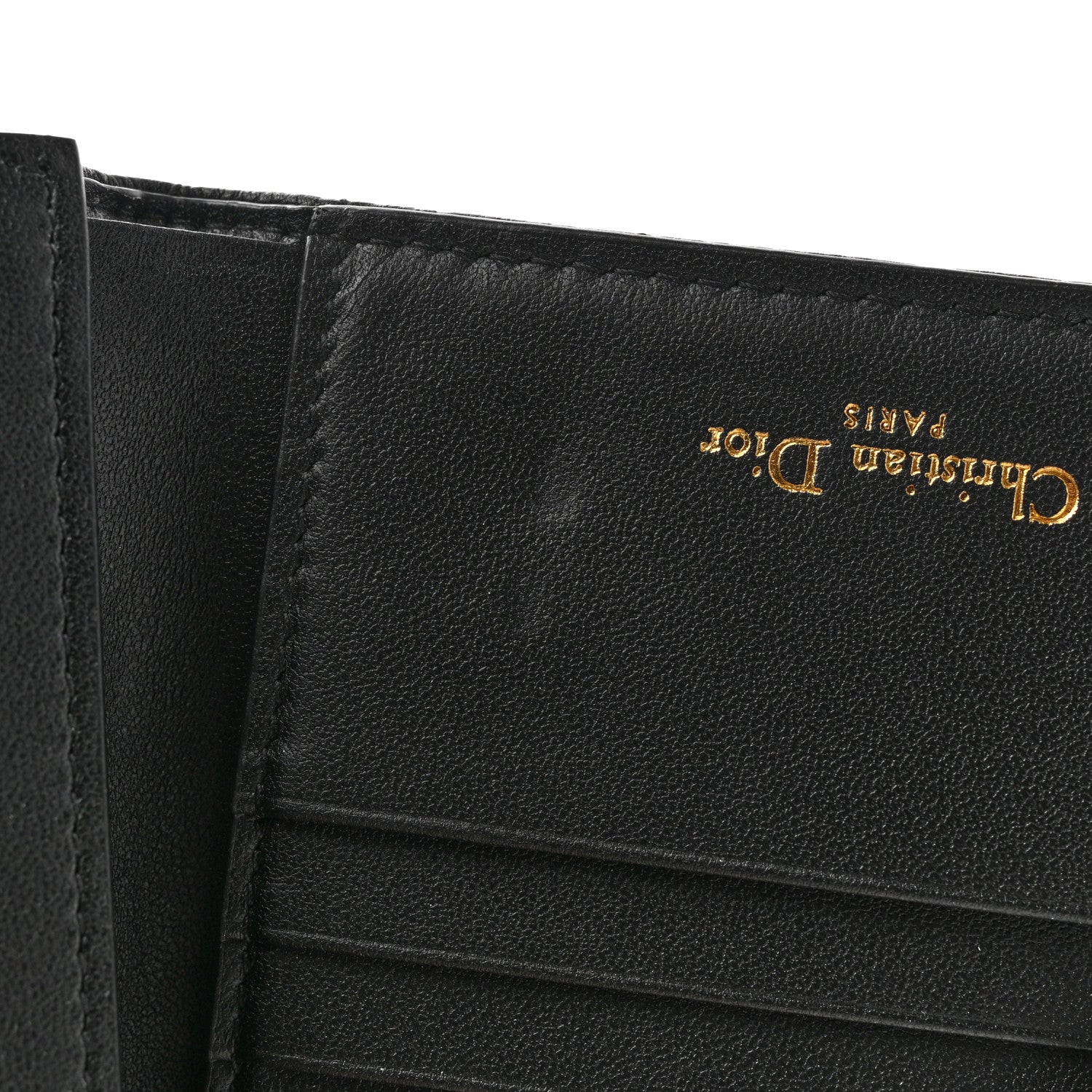 Christian Dior Supple Calfskin Cannage Caro Slim Wallet Black 8 of 9