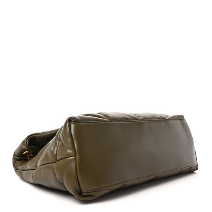 Saint Laurent Lambskin Quilted Medium Loulou Puffer Monogram Chain Satchel Seaweed 4 of 8