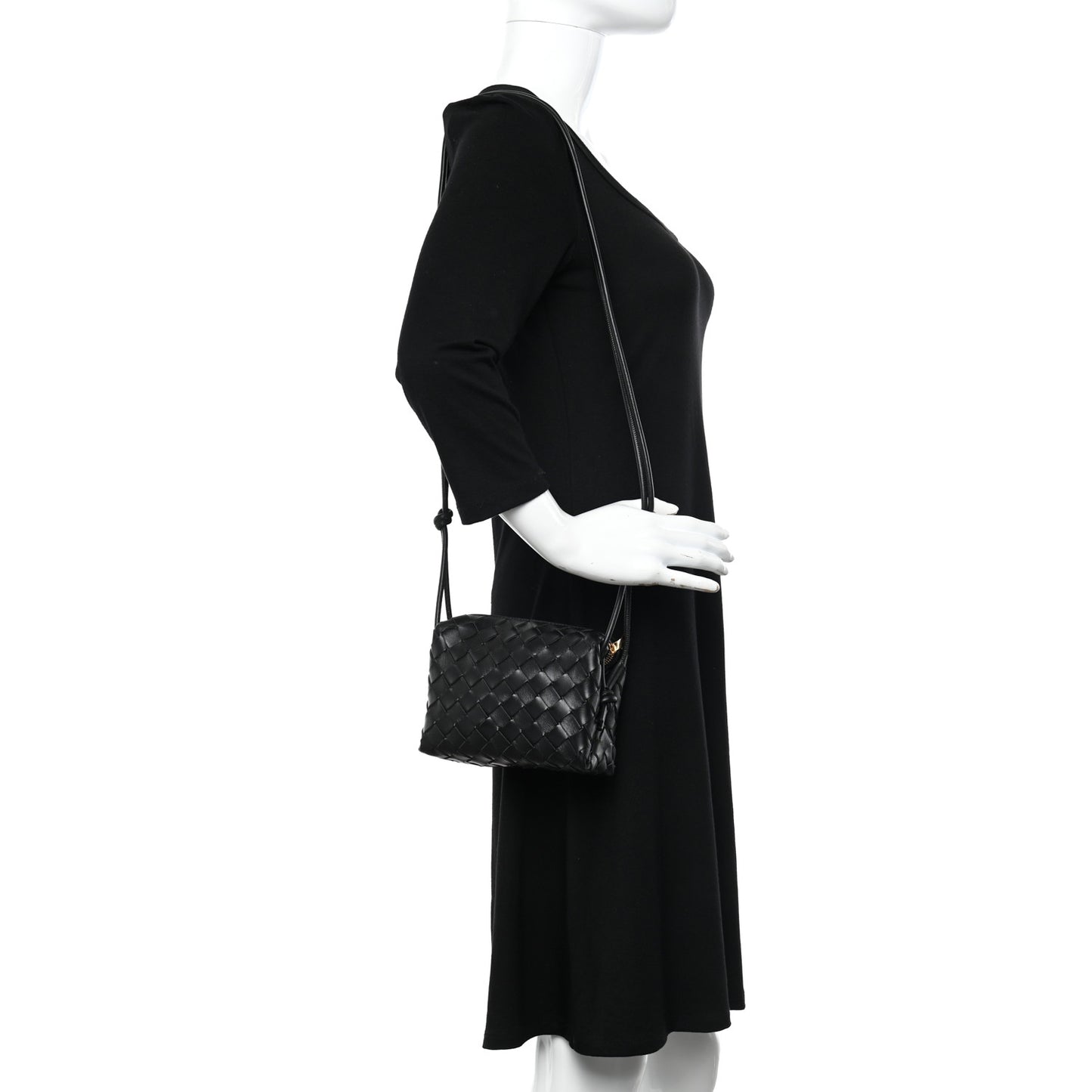 Nappa Intrecciato Mini Loop Camera Bag Black