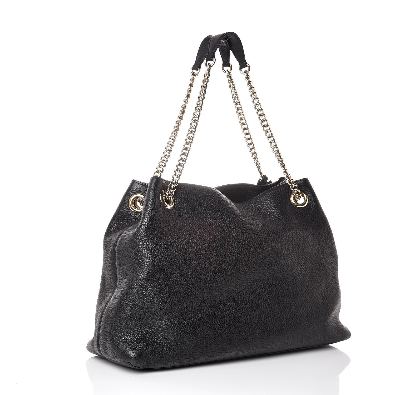 Gucci Pebbled Calfskin Medium Soho Chain Shoulder Bag Black 3 of 16