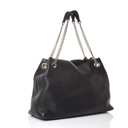 Gucci Pebbled Calfskin Medium Soho Chain Shoulder Bag Black 3 of 16