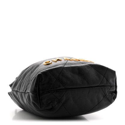 Chanel Shiny Crumpled Calfskin Quilted Pearl Mini Chanel 22 Black 5 of 12