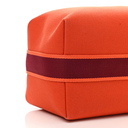 Hermes Canvas Large Bride-A-Brac Pouch Orange Feu Burgundy 8 of 9
