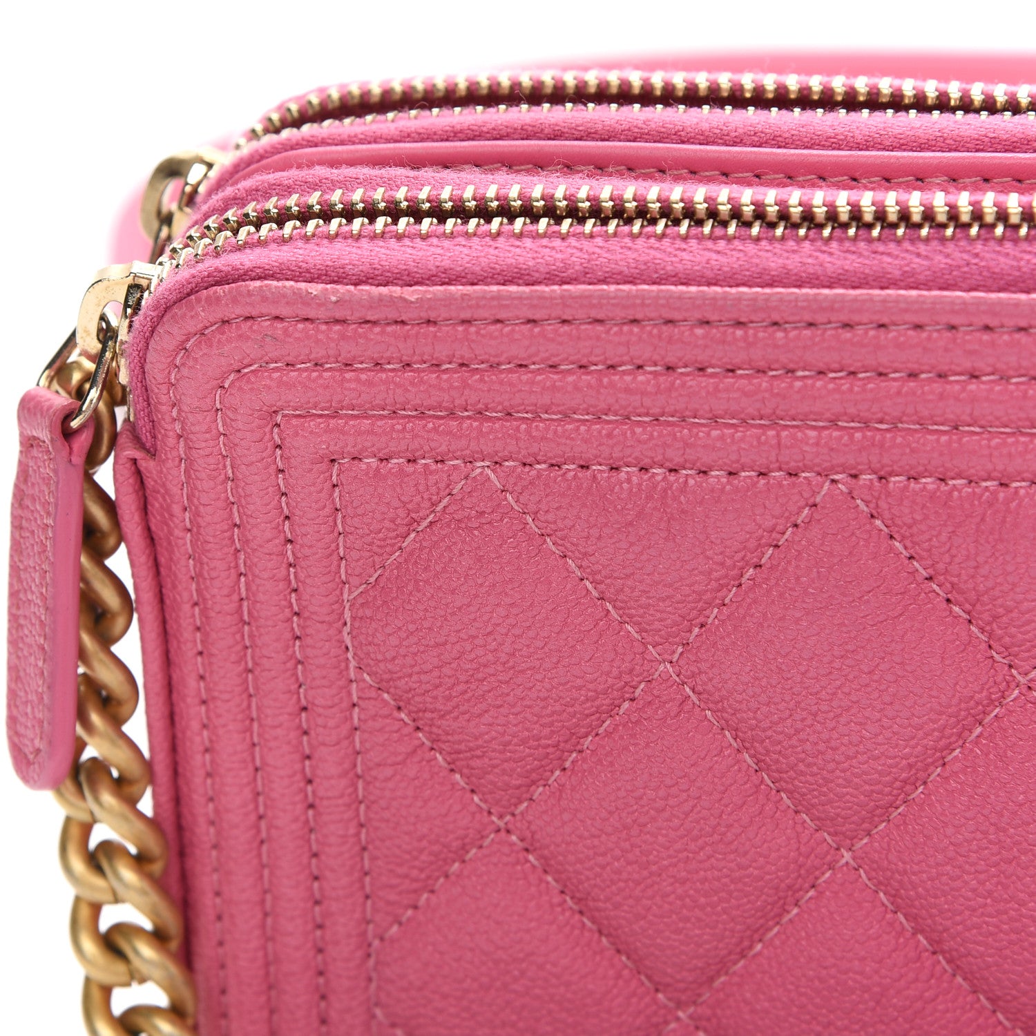 Chanel Caviar Quilted Small Boy Clutch With Chain Pink 11 of 14