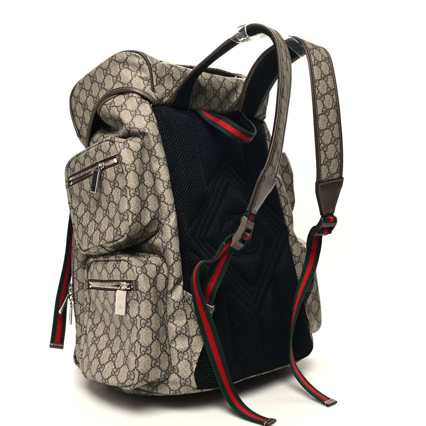 GG Supreme Monogram Web Backpack Beige Ebony