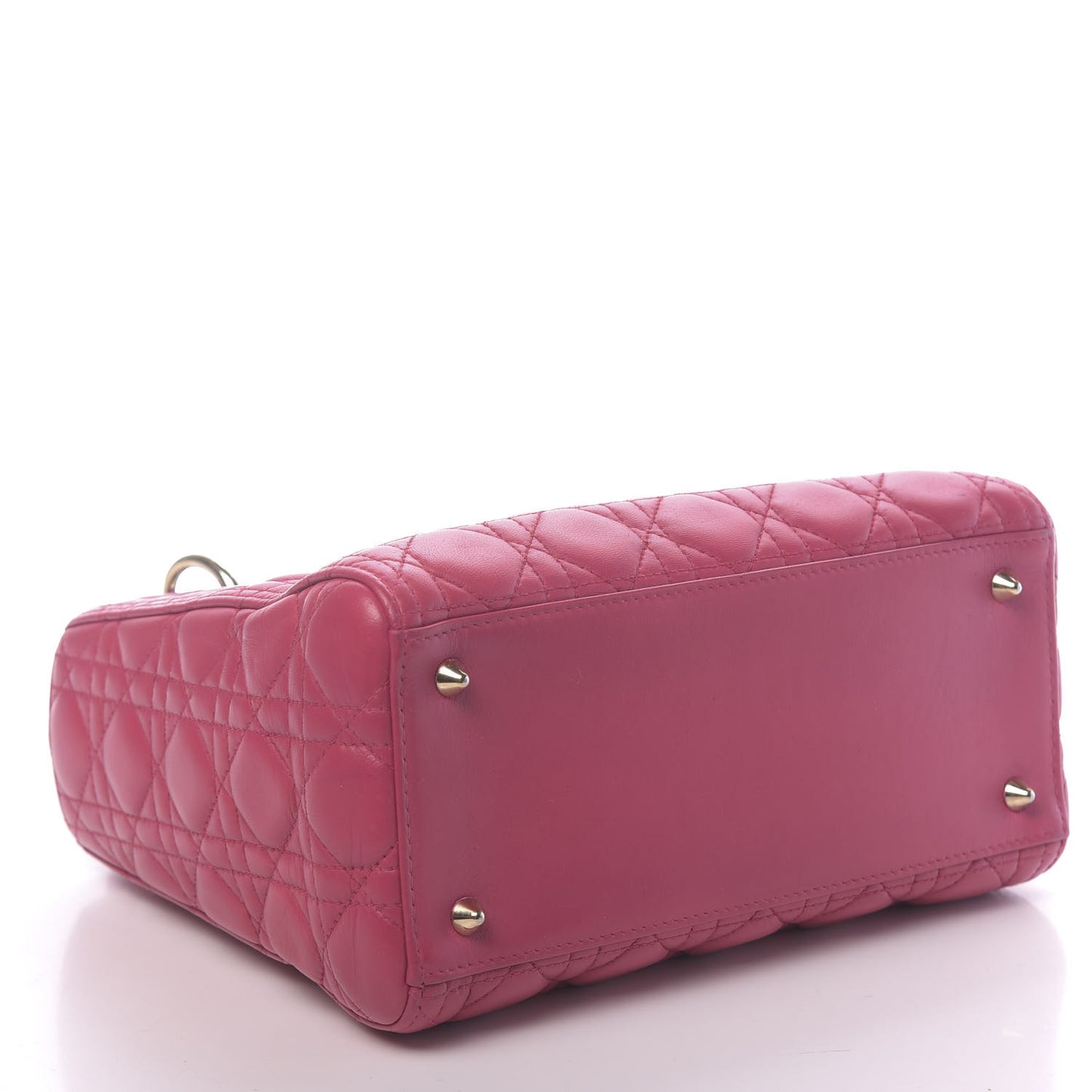 Lambskin Cannage Medium Lady Dior Fuchsia