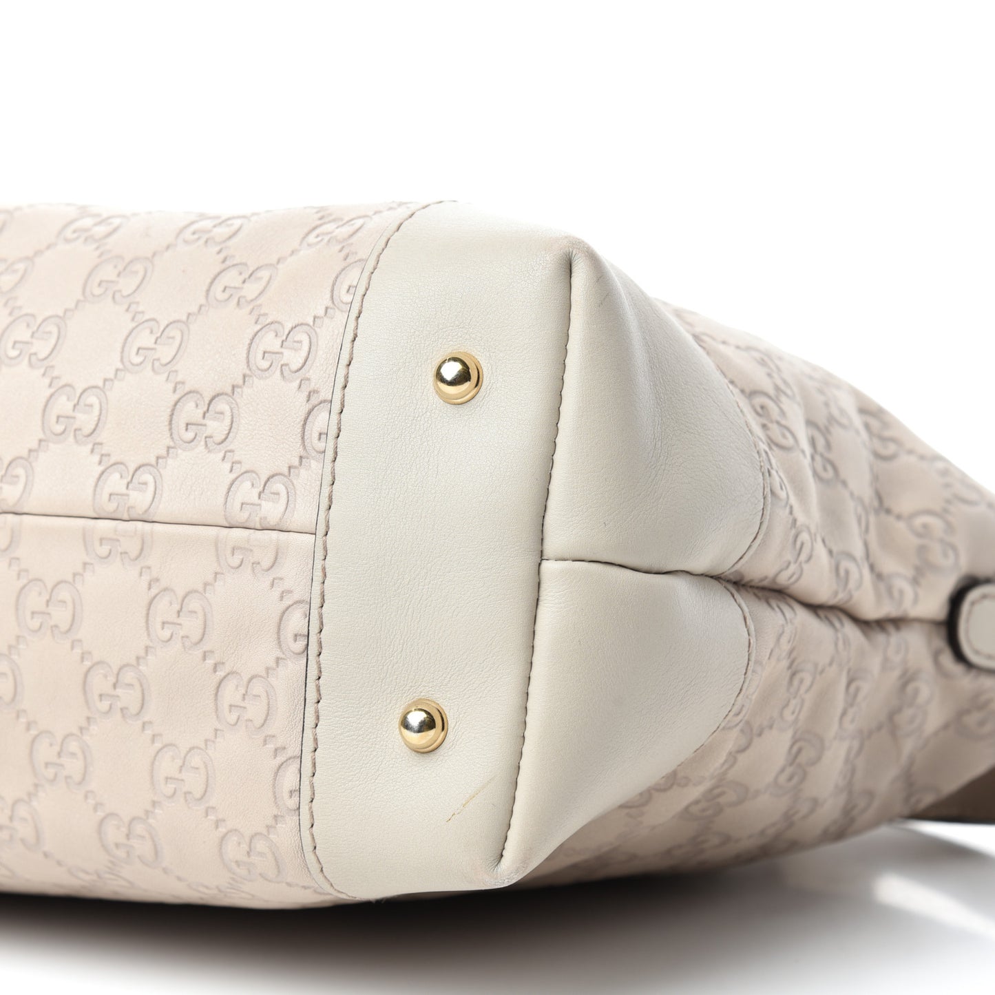 Guccissima Heart Bit Charm Top Handle Tote Off White