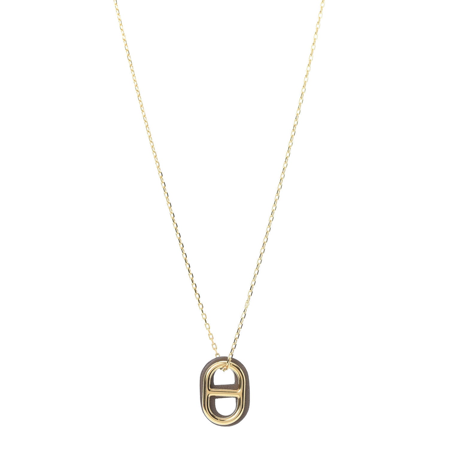 Hermes Swift O'Maillon Pendant Necklace Etoupe 1 of 6