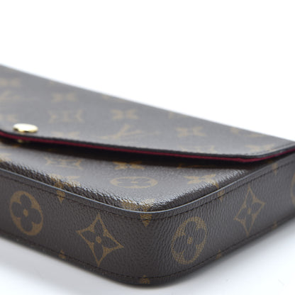 Louis Vuitton Monogram Pochette Felicie Chain Wallet Fuchsia 6 of 11