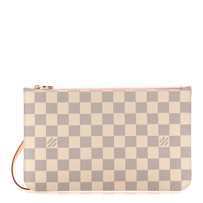 Louis Vuitton Damier Azur Neverfull MM GM Pochette Rose Ballerine 1 of 9