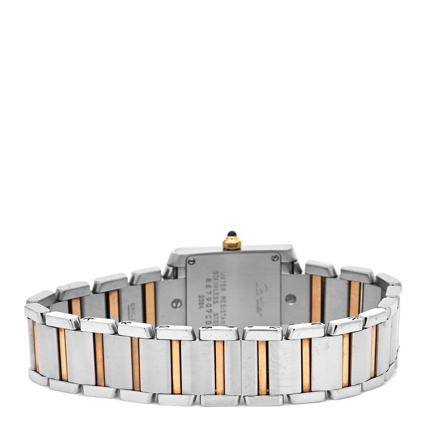 Stainless Steel 18K Yellow Gold 20mm Tank Francaise Quartz Watch
