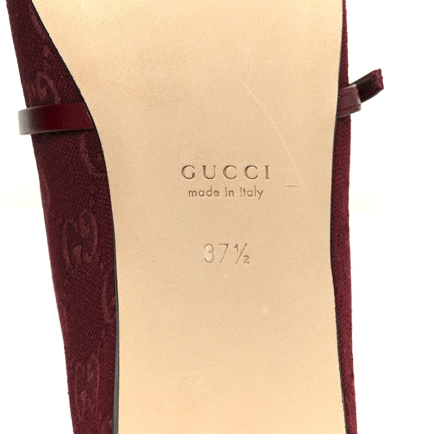 GG Monogram Horsebit Ballet Flats 37.5 Rosso Ancora